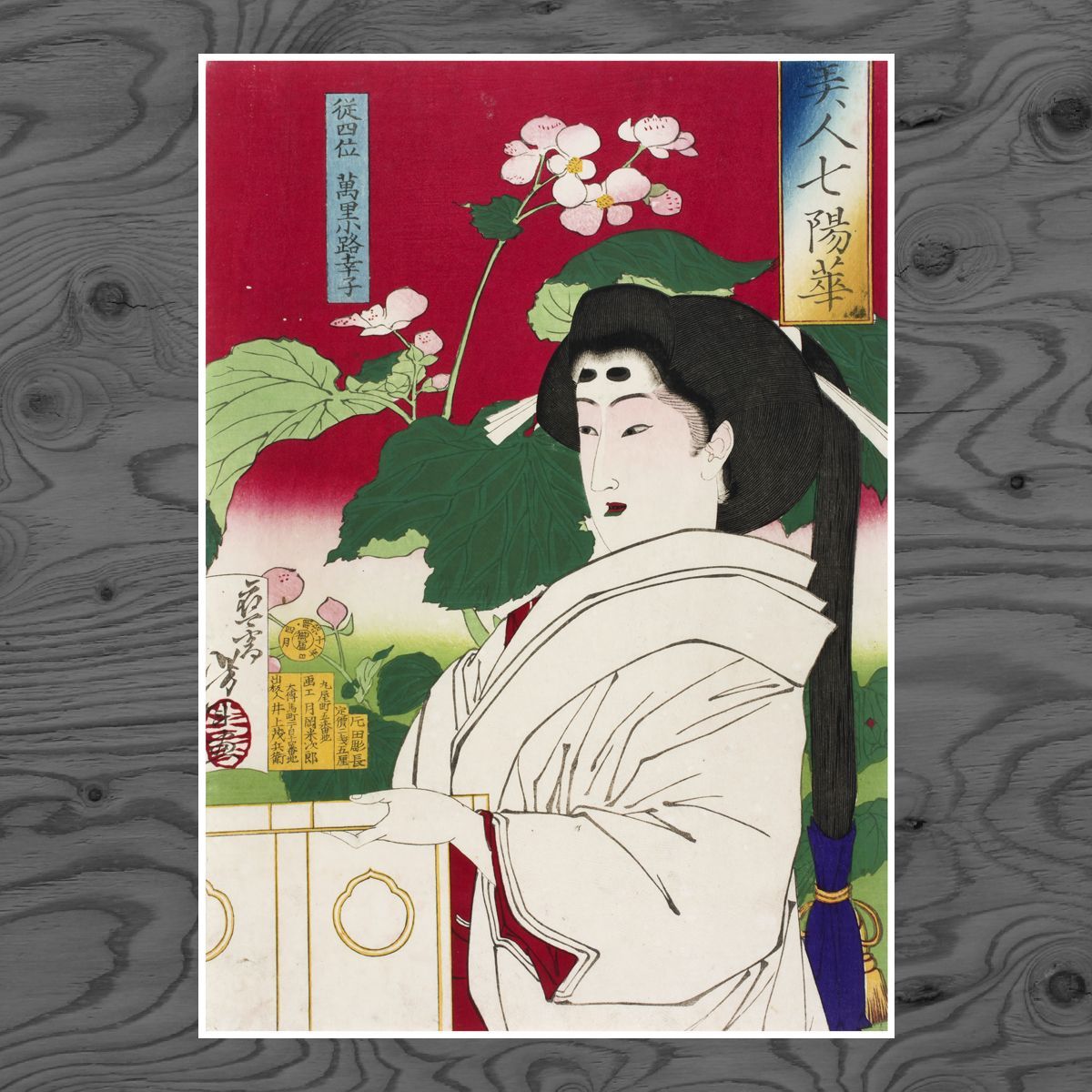 A3 ポスター】 月岡 芳年 美人七陽華 従四位万里小路幸子 美人画