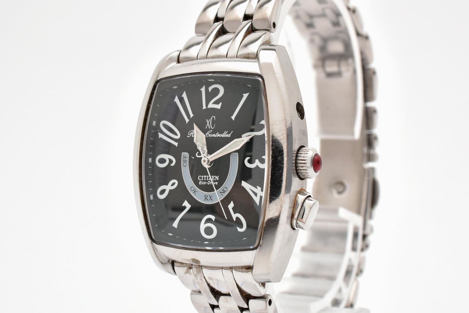 シチズン CITIZEN xC H330-T007872 電波ソーラー 腕時計 ブラック文字盤 トノー ステンレス ユニセックス