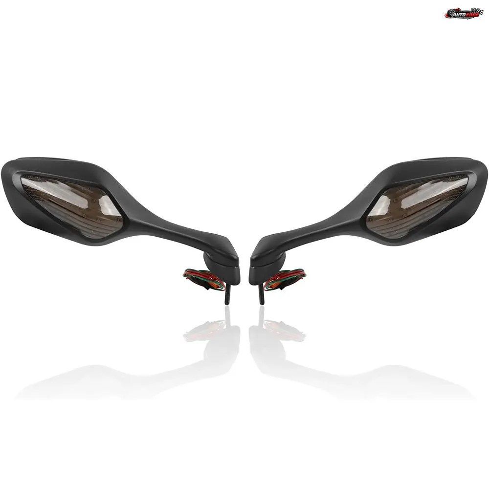 ホンダ CBR1000RR (2008-2026) 用、LEDターンシグナルライト付きスモーク透明リアビューサイドミラー（左右セット）
