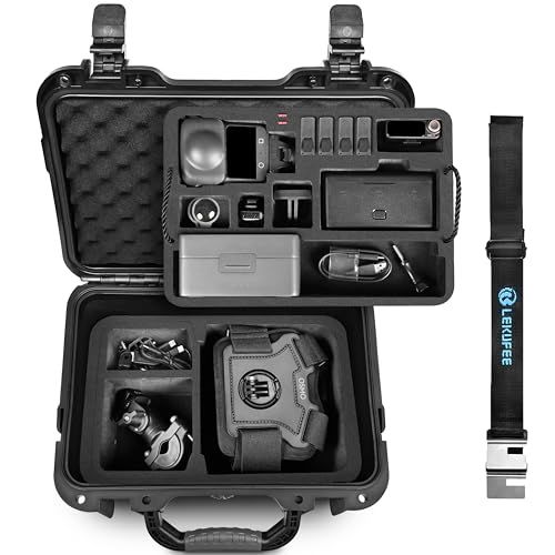 Lekufee 防水ハードケース DJI Osmo 360 アクションカメラ用 コンボ バッテリー(7個) DJI Mic 3/2/Mini バッテリーケース その他アクセサリー(ケースのみ)t