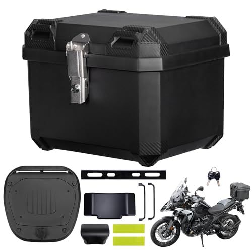 ★新品★KEMIMOTO バイクリアボックス 45L ABS樹脂製 ヘルメット収納可能 大容量 高防水性 トップケース 耐衝撃性 キーロック可能 クイックリリースシステム レストバック付き バイクボックス 取り付けベース付き KM-5903 cac1a9b0