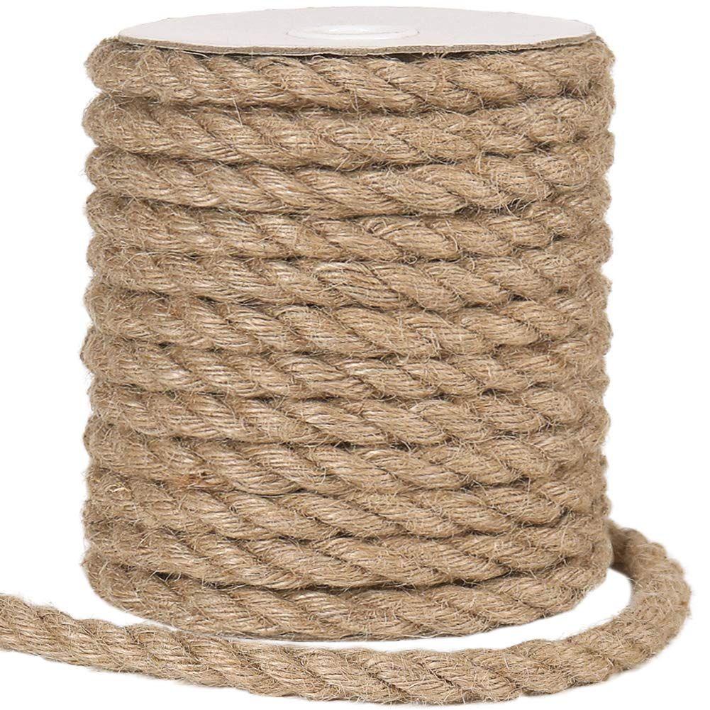 Tenn Well 12mm 麻縄, 10M 太い 麻ロープ キャットタワーの補修 ジュート 麻紐 園芸 梱包 手作り 猫爪とぎ修理などに (茶色) 1