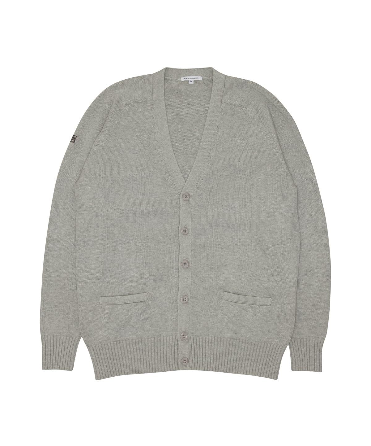 新品 [コノミ] 通学用制服 綿ユニセックスカーディガン Vネック 長袖 ARCUC-1011 アッシュグレー 日本 S-(日本サイズS相当)
