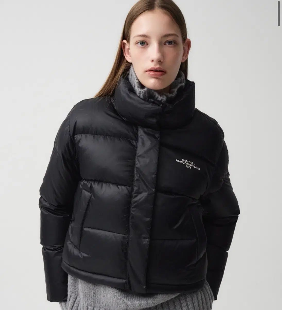 マリテフランソワジルボー ショートダウン W BASIC DUCK DOWN CROP PUFFER black