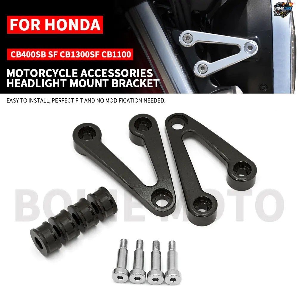 ホンダ CB1300SF CB400SF CB1100 CB1100EX 用ヘッドライトステーキット ヘッドライトマウントブラケット アルミ製ヘッドライトブラケット C