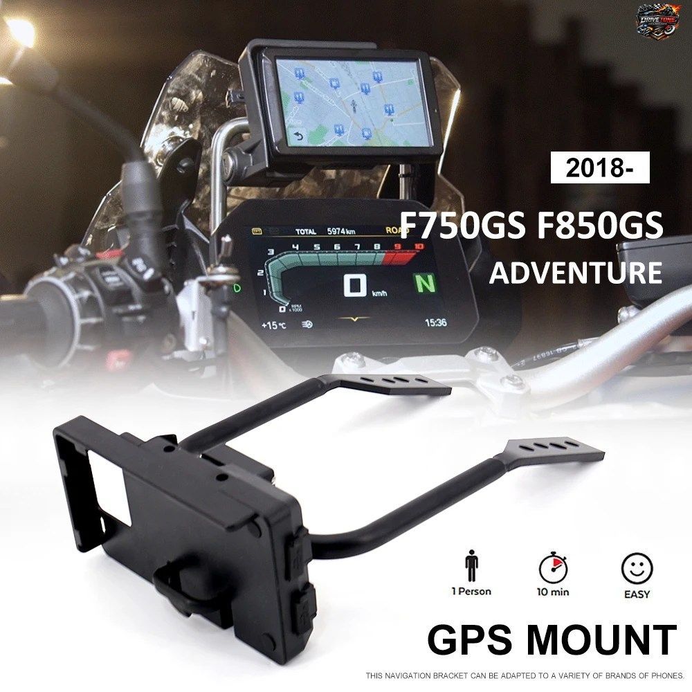 新型GPSバイクアクセサリー ブラックフォンホルダー ウインドシールドナビゲーションホルダー BMW F850GS ADVENTURE F850GS F750GS 2018-