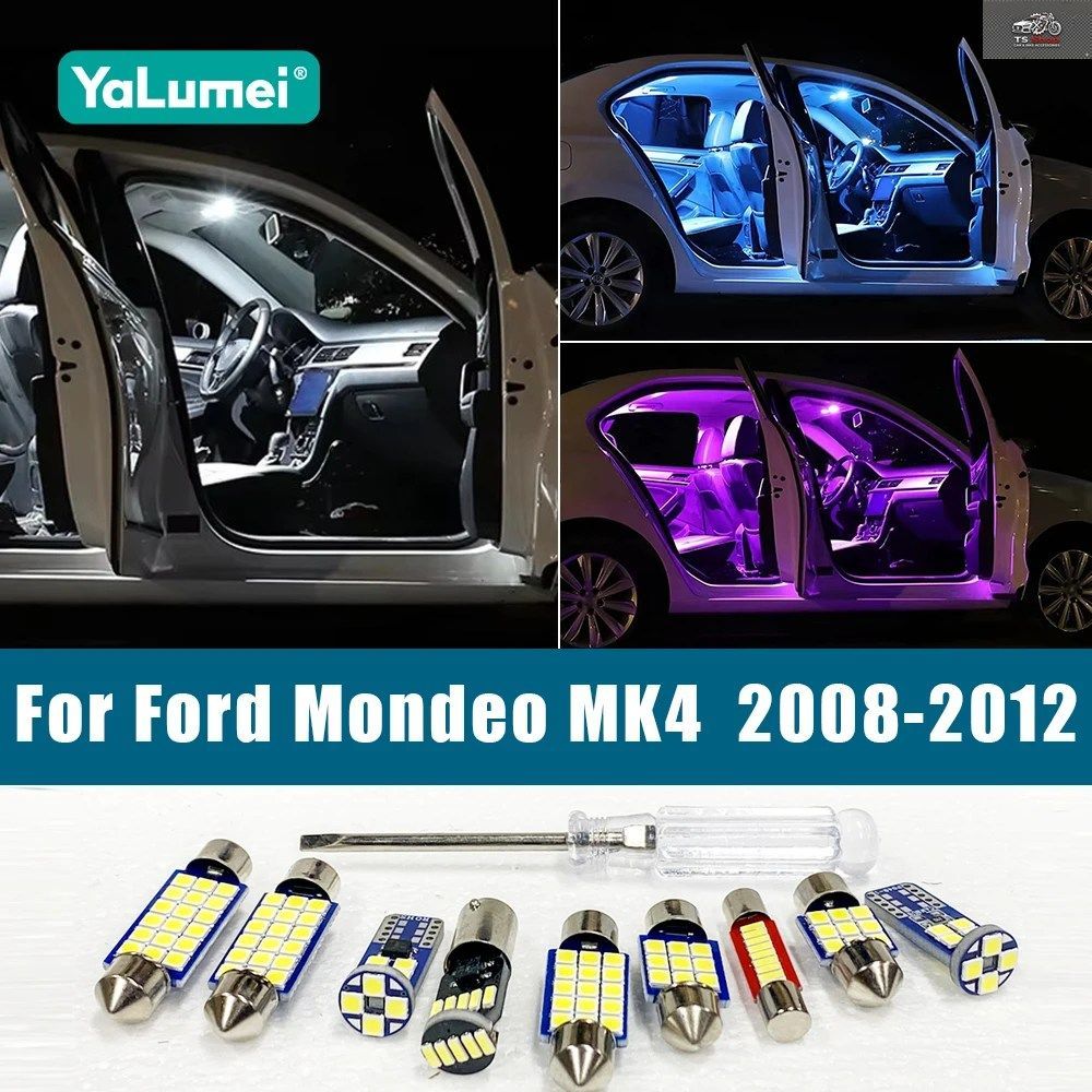 アカ‼️ フォード モンデオ 4 MK4 2008 - 12 11個入り 車用LED電球キット 読書