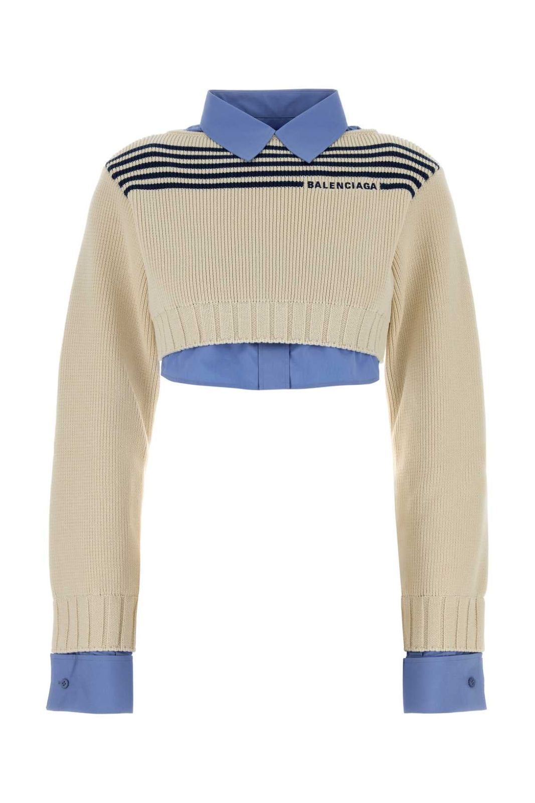 【新品・最安値】Balenciaga Hybrid jumper NAVY/WHITE 正規品 その他 118,000円