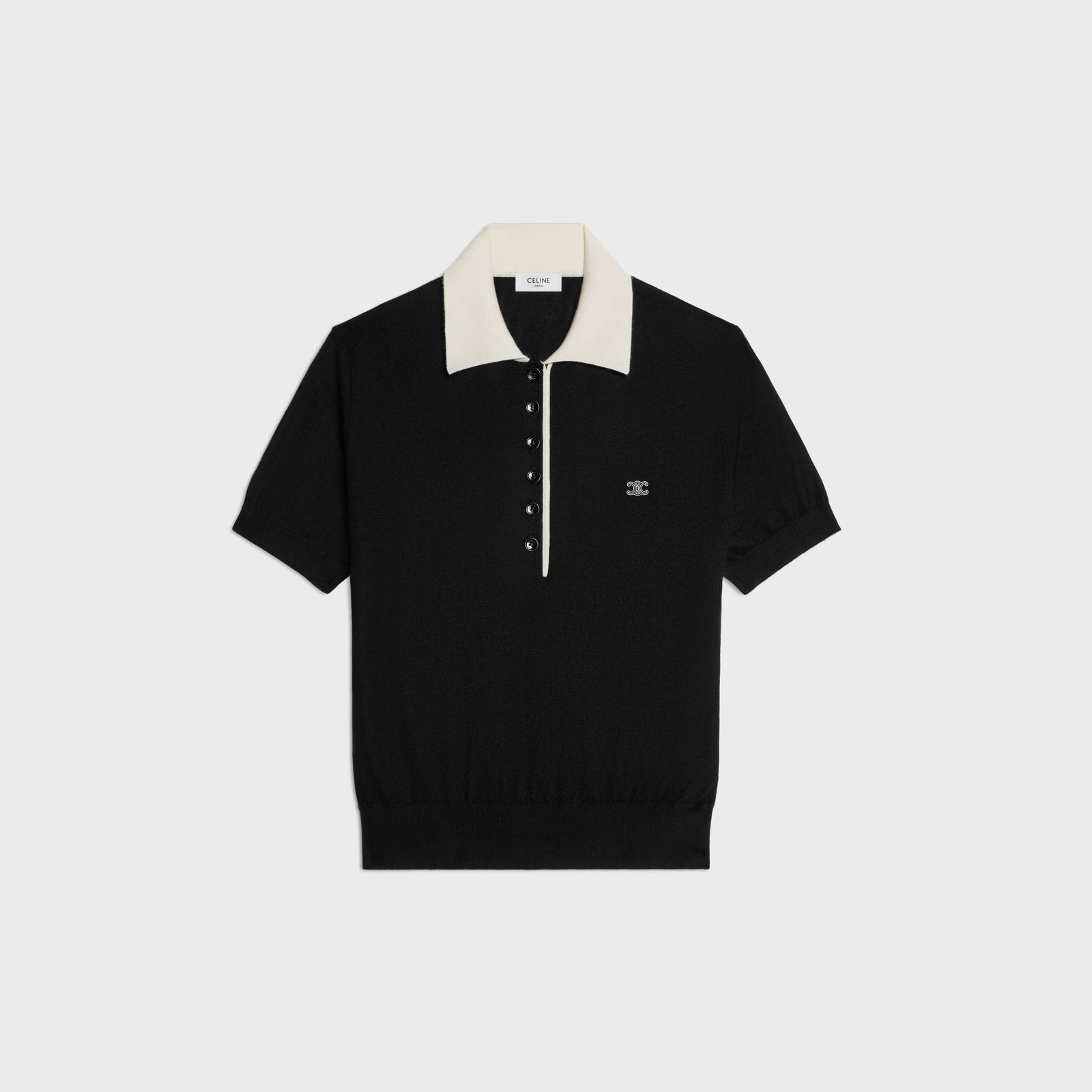 【新品・最安値】Celine Polo short sleeves BLACKWHITE 正規品 ノースリーブ