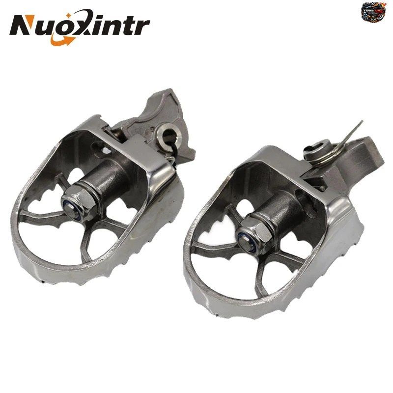 NUOXINTR製ペアFRWダートフロントシルバーフットペグ（BMW R1200GS 04-12、F650GS 2002-2007、F800GS、G650GS用）