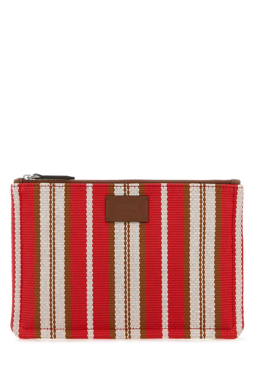 【新品・最安値】Fendi Flat pouch s canvas str/cov ROSSO MLC+DARK NUT+P 正規品 ボディバッグ・ウエストポーチ