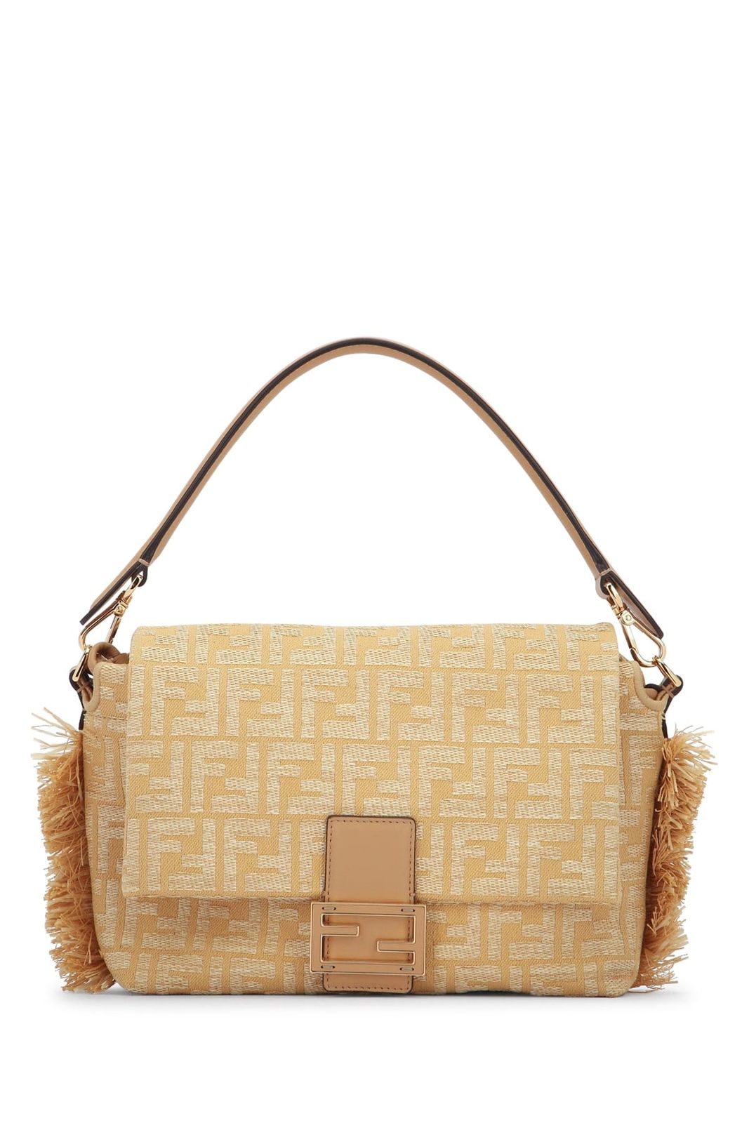 【新品・最安値】Fendi Mamma baguette paglia ff/napp NATUR+MIELE SC+OS 正規品 ハンドバッグ