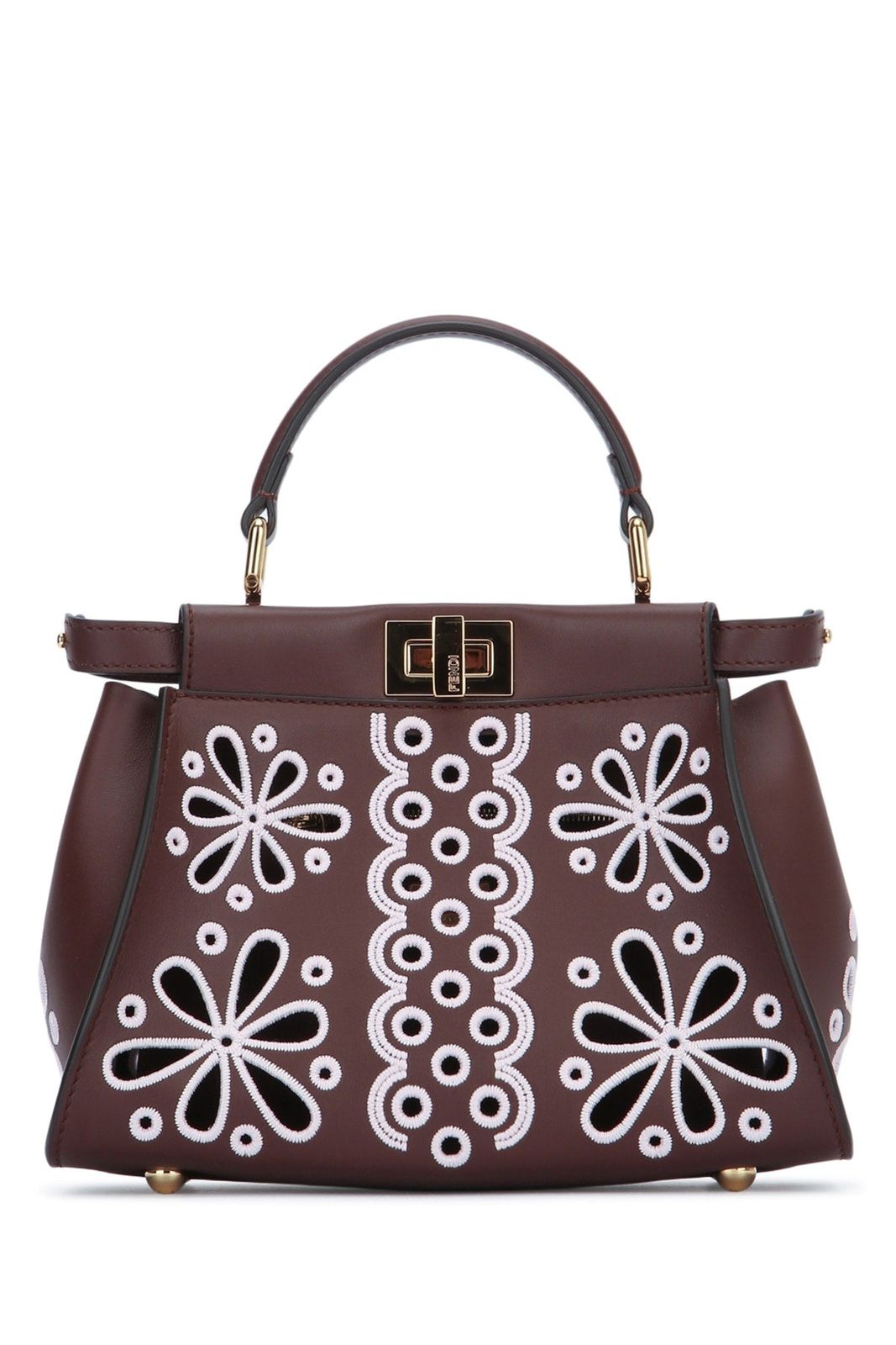 【新品・最安値】Fendi Peekaboo mini vit.grace rica MOGANO+ANEMONE+OS 正規品 ハンドバッグ