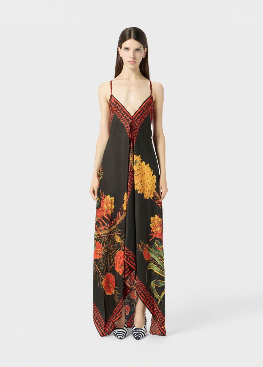 【新品・最安値】Blumarine 2a756a print twill dress MULTIBLACKORANGE 正規品 その他