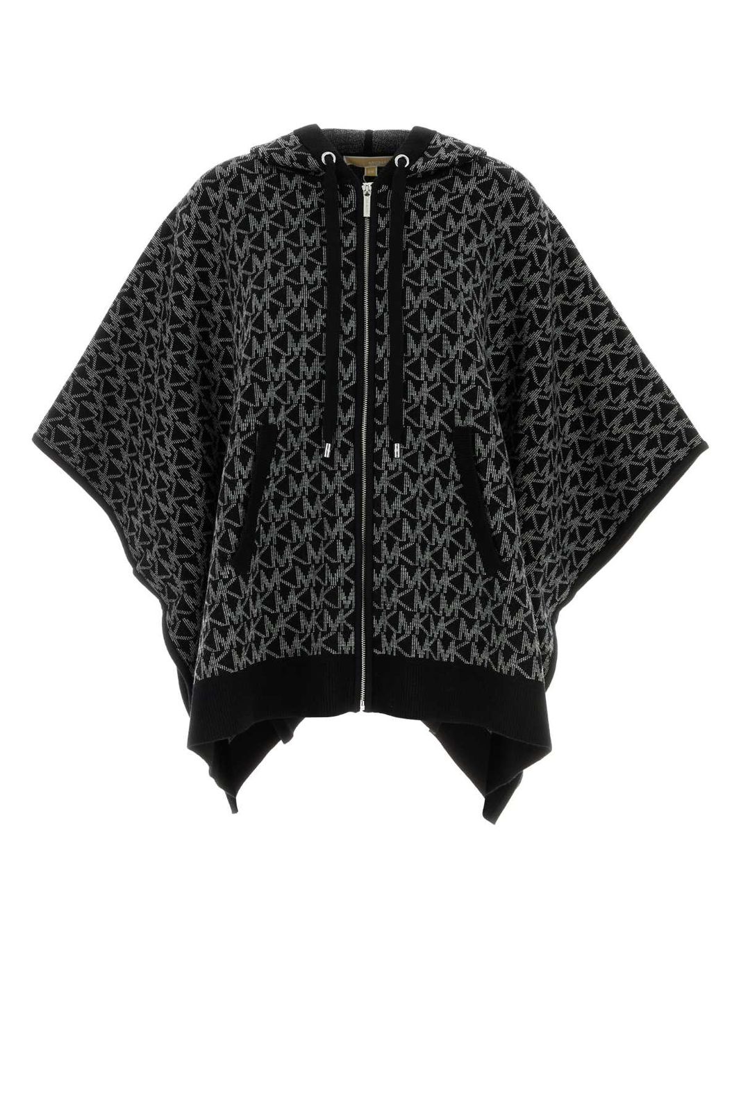 【新品・最安値】Michael By Michael Kors Mk dot zip front poncho BLACKWHITE 正規品 ダッフルコート
