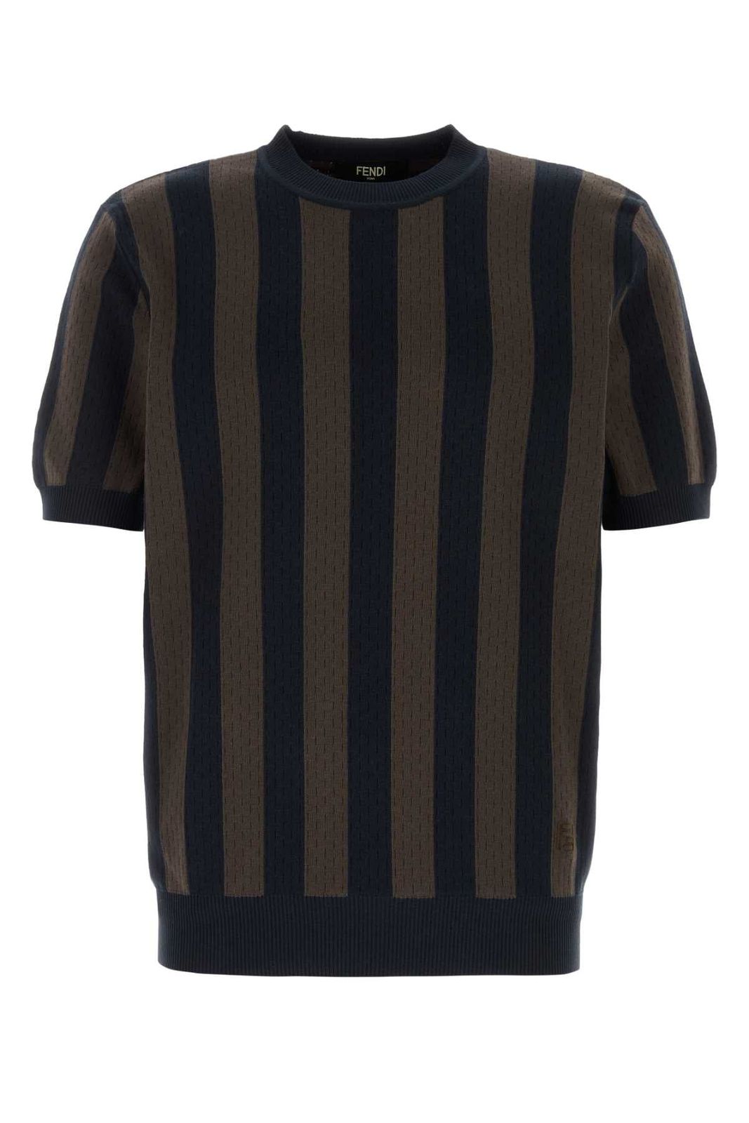【新品・最安値】Fendi T-shirt se co fendi pequin BLU+MOKA 正規品 Tシャツ 96,800円