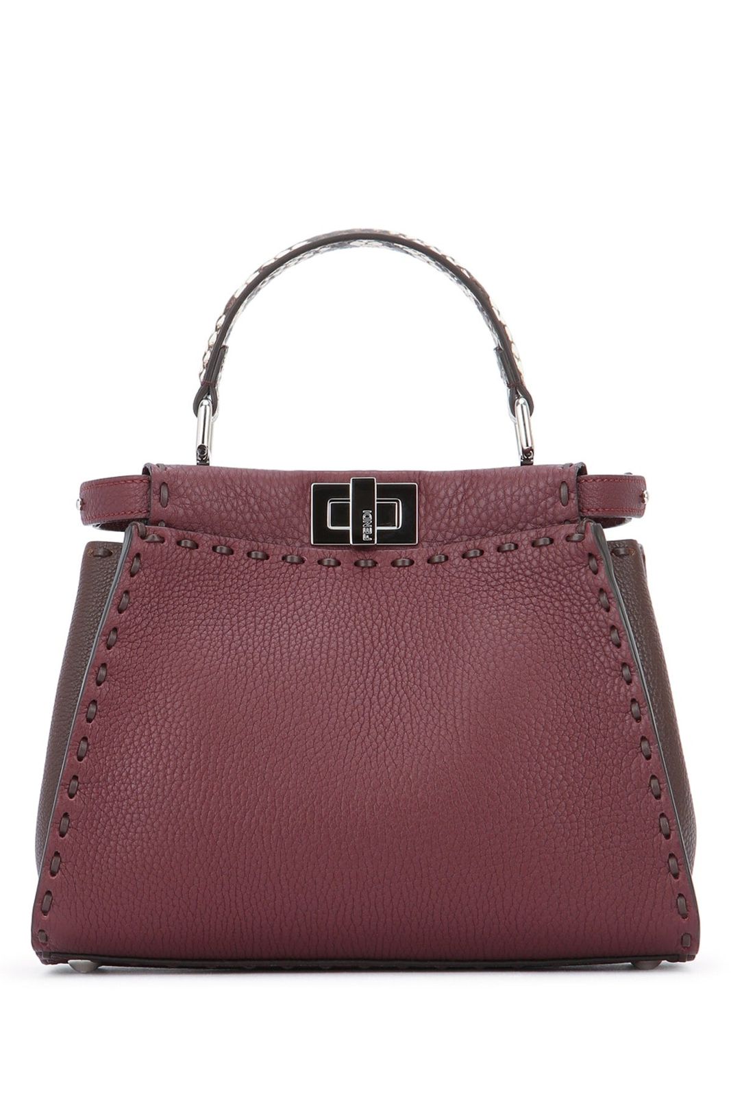 【新品・最安値】Fendi W.top handle/peekaboo/calf BDX+MARR+PRAL+ROC+P 正規品 ハンドバッグ