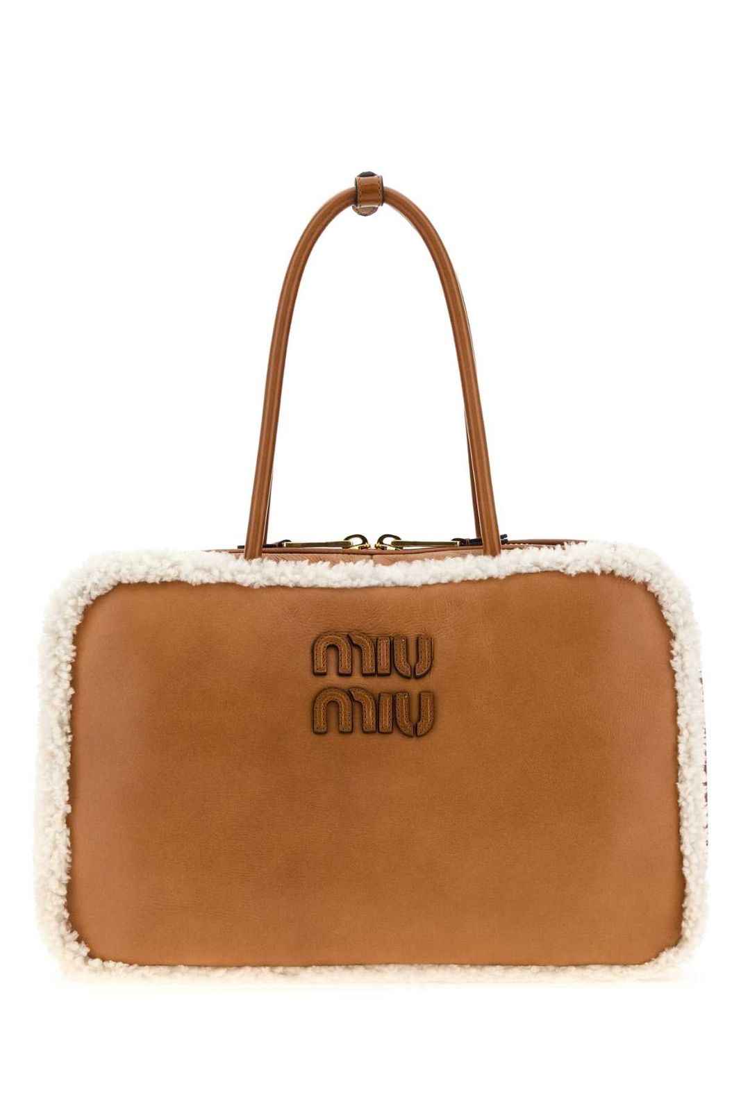 【新品・最安値】MIU MIU Miu Borse COGNACNATURALE 正規品 ハンドバッグ