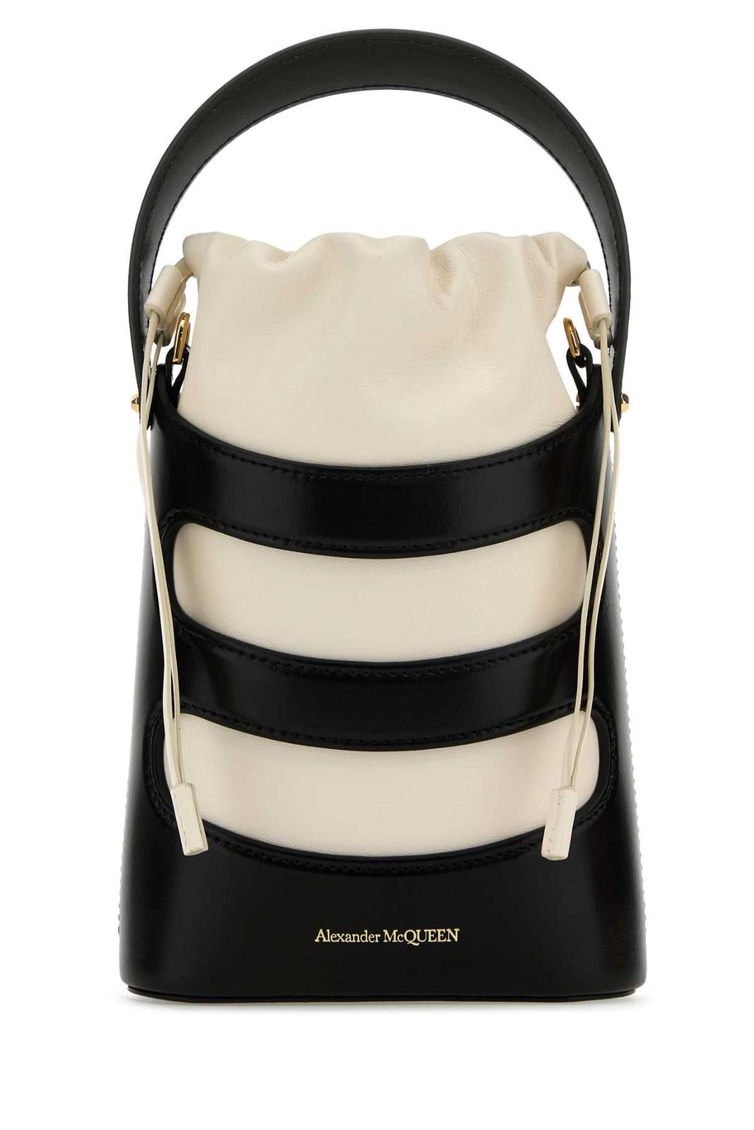 【新品・最安値】Alexander Mcqueen The rise mini bucket BLACKSOFTIVORY 正規品 ハンドバッグ