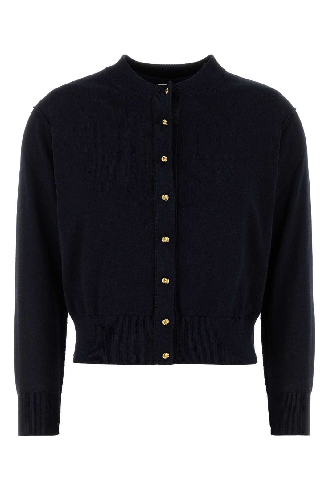 【新品・最安値】Bottega Veneta Cardigan small gold knot buttons - comes as twinse NAVY 正規品 ノースリーブ 125,750円
