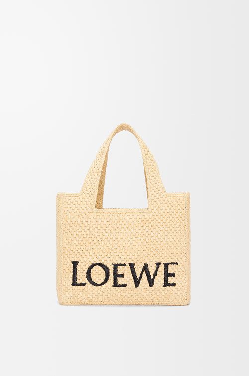【新品・最安値】Loewe Paula's Ibiza Loewe font tote small NATURAL 正規品 ハンドバッグ 85,195円