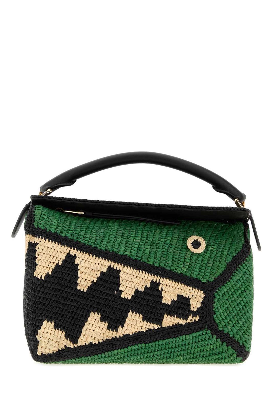 【新品・最安値】Loewe Paula's Ibiza Puzzle edge crocodile s bag BLACKGREEN 正規品 ハンドバッグ