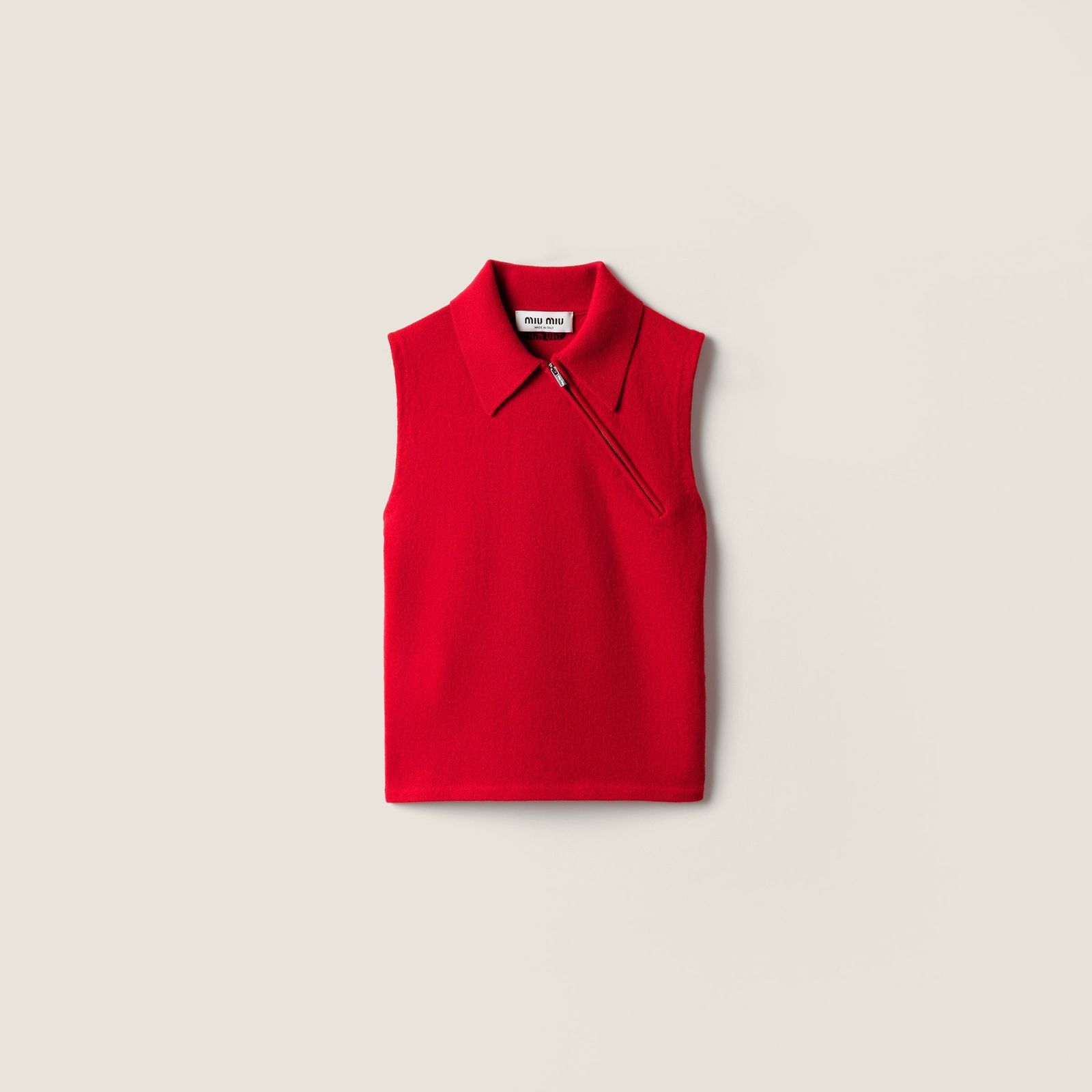 【新品・最安値】MIU MIU Miu Maglieria ROSSO 正規品 ノースリーブ