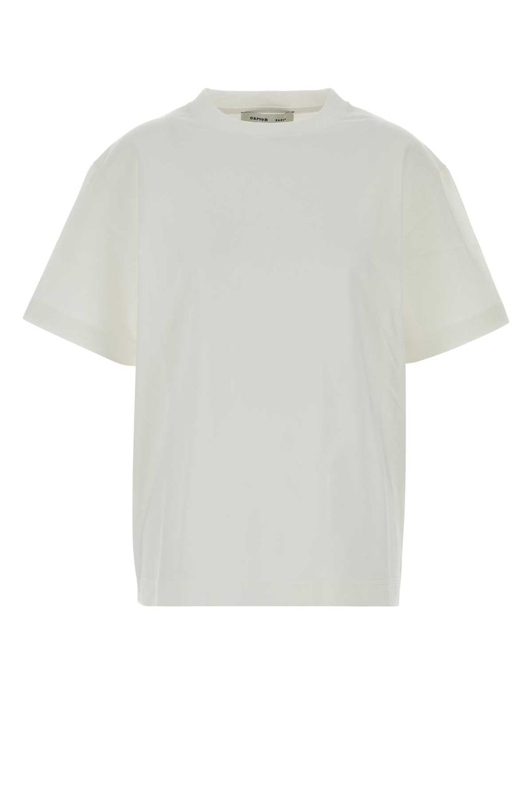 【新品・最安値】Carven Jt413-signature logo t-shirt ECRU 正規品 半袖(Tシャツ)