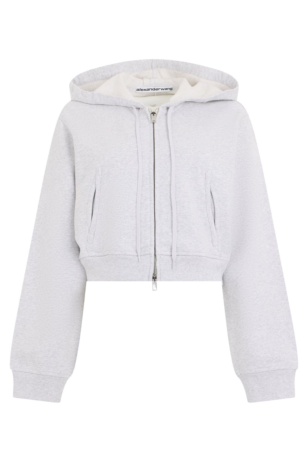 【新品・最安値】Alexander Wang Crop hoodie with zip 正規品 トレーナー・スウェット