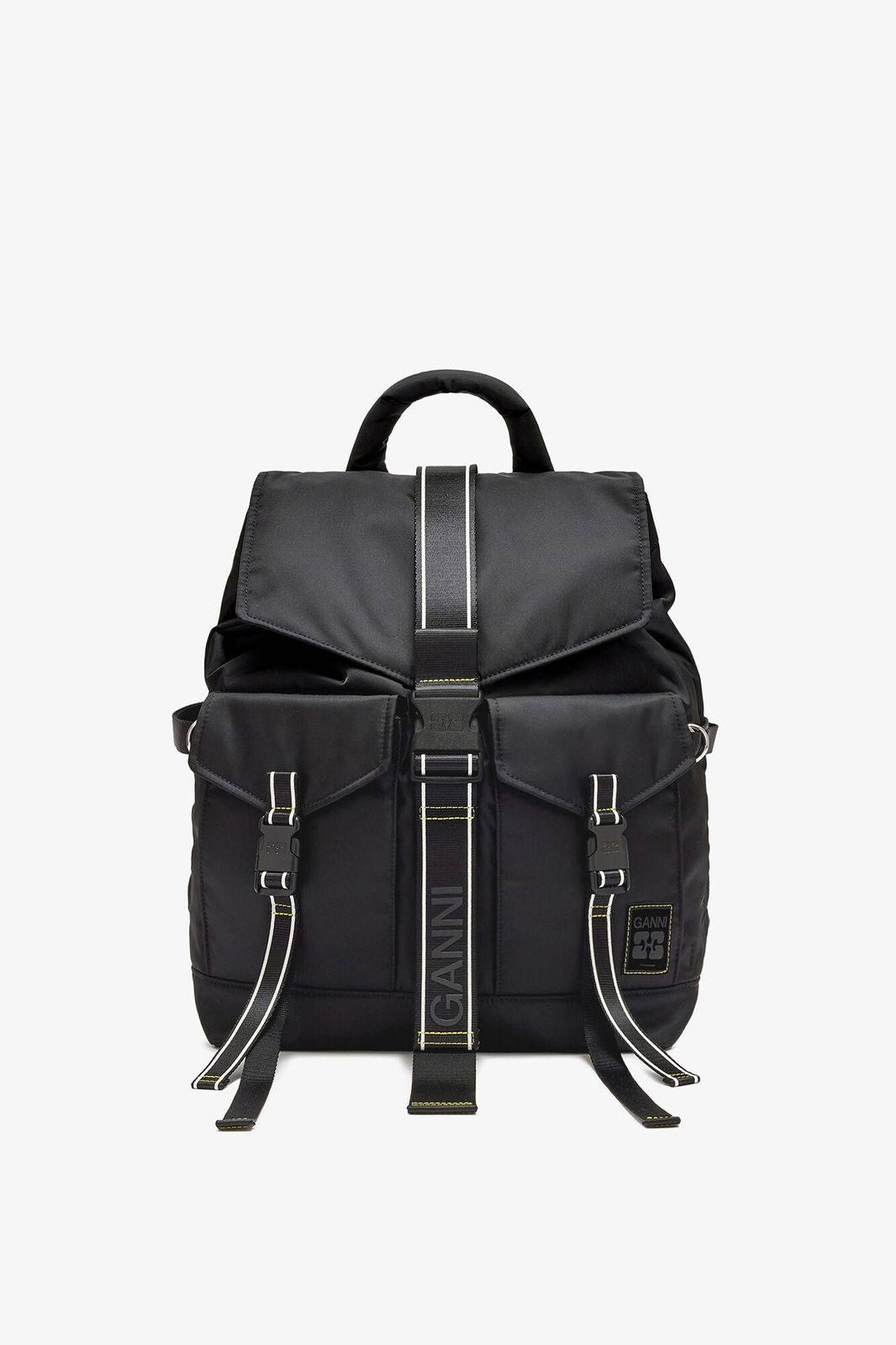 【新品・最安値】Ganni Re-tech sport nylon backpack BLACK 正規品 リュック・バックパック