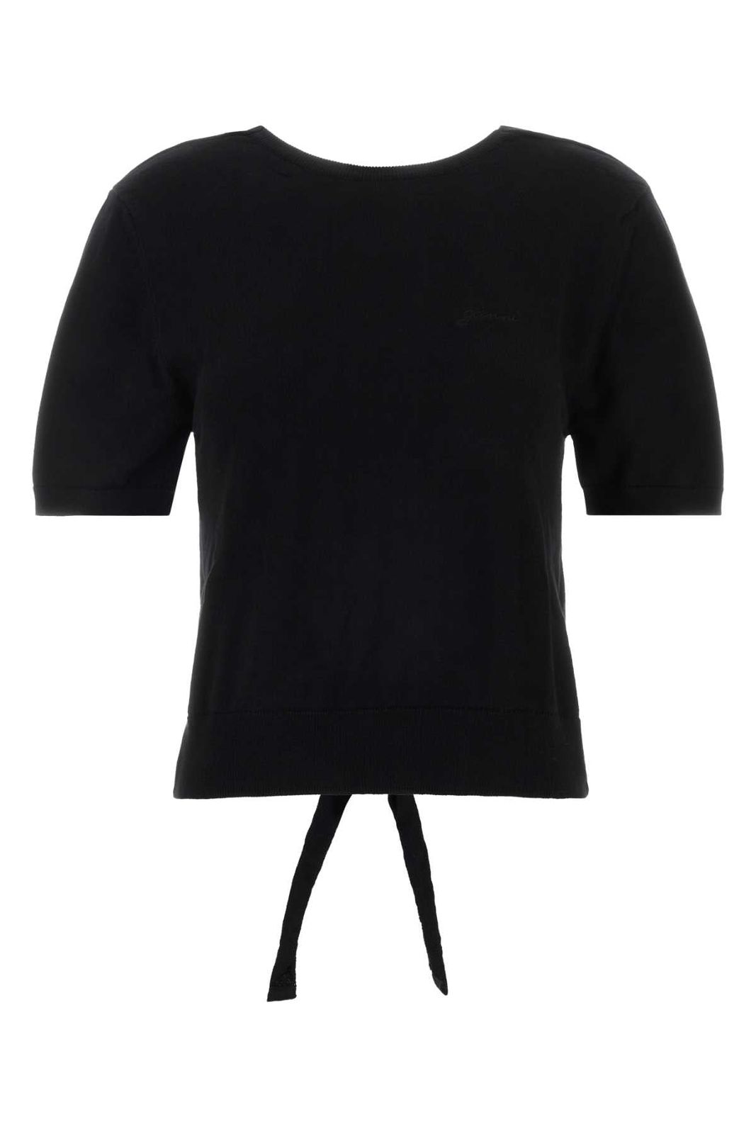 【新品・最安値】Ganni Sheer cotton back tie top BLACK 正規品 その他
