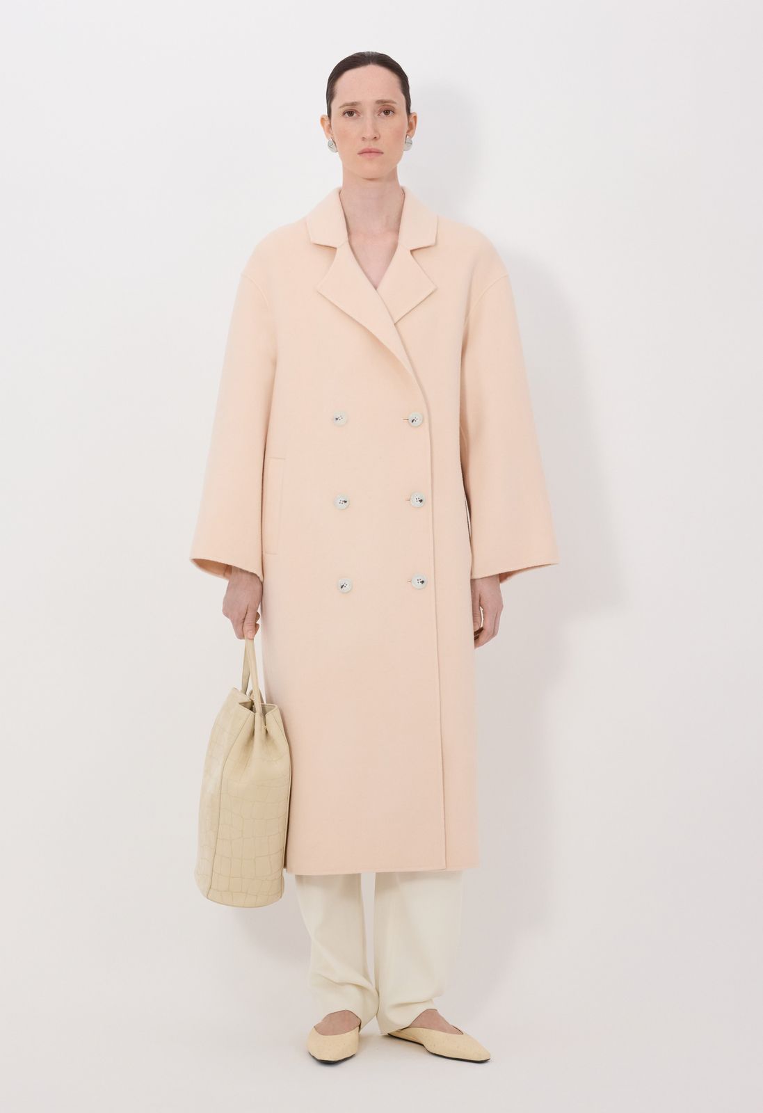 【新品・最安値】Loulou De Saison Borneo lds long coat CREAMROSE 正規品 ダッフルコート 54,060円