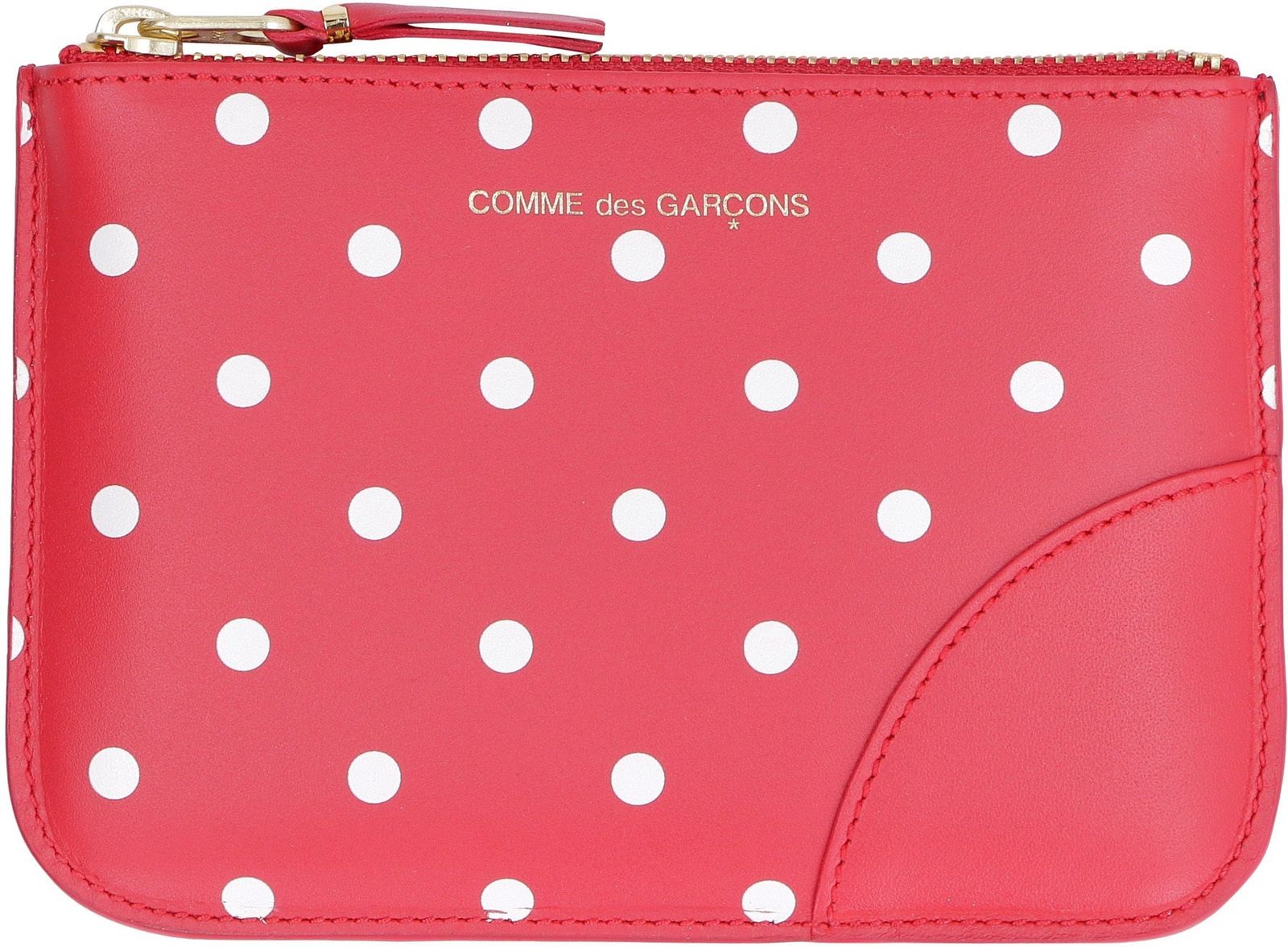 【新品・最安値】Comme des Garçons WALLET Logo detail flat leather pouch 正規品 クラッチバッグ