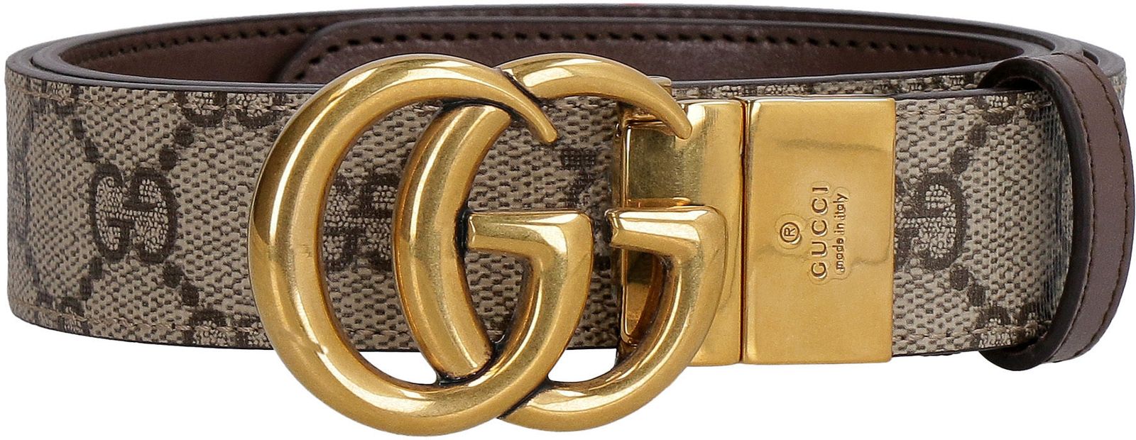 【新品・最安値】Gucci Leather and GG supreme fabric reversible belt 正規品 ベルト