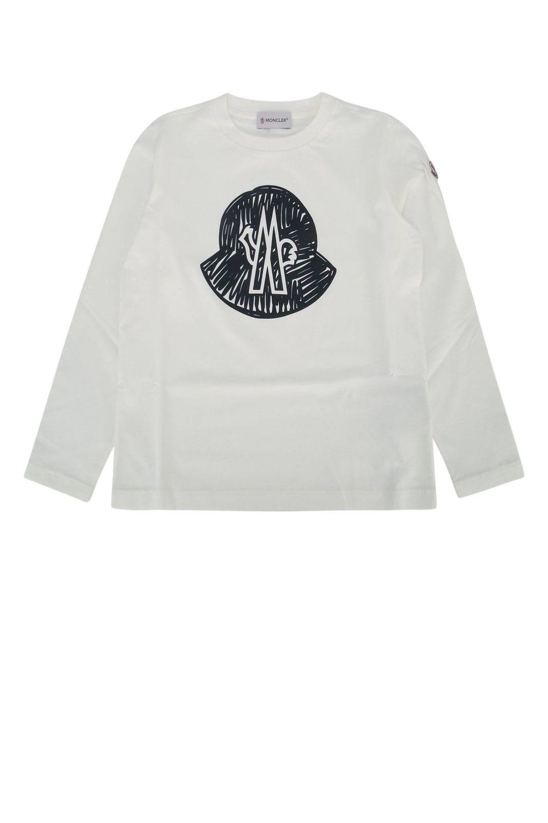 【新品・最安値】Moncler Jr Ls t-shirt CREAMBLACK 正規品 半袖(Tシャツ)