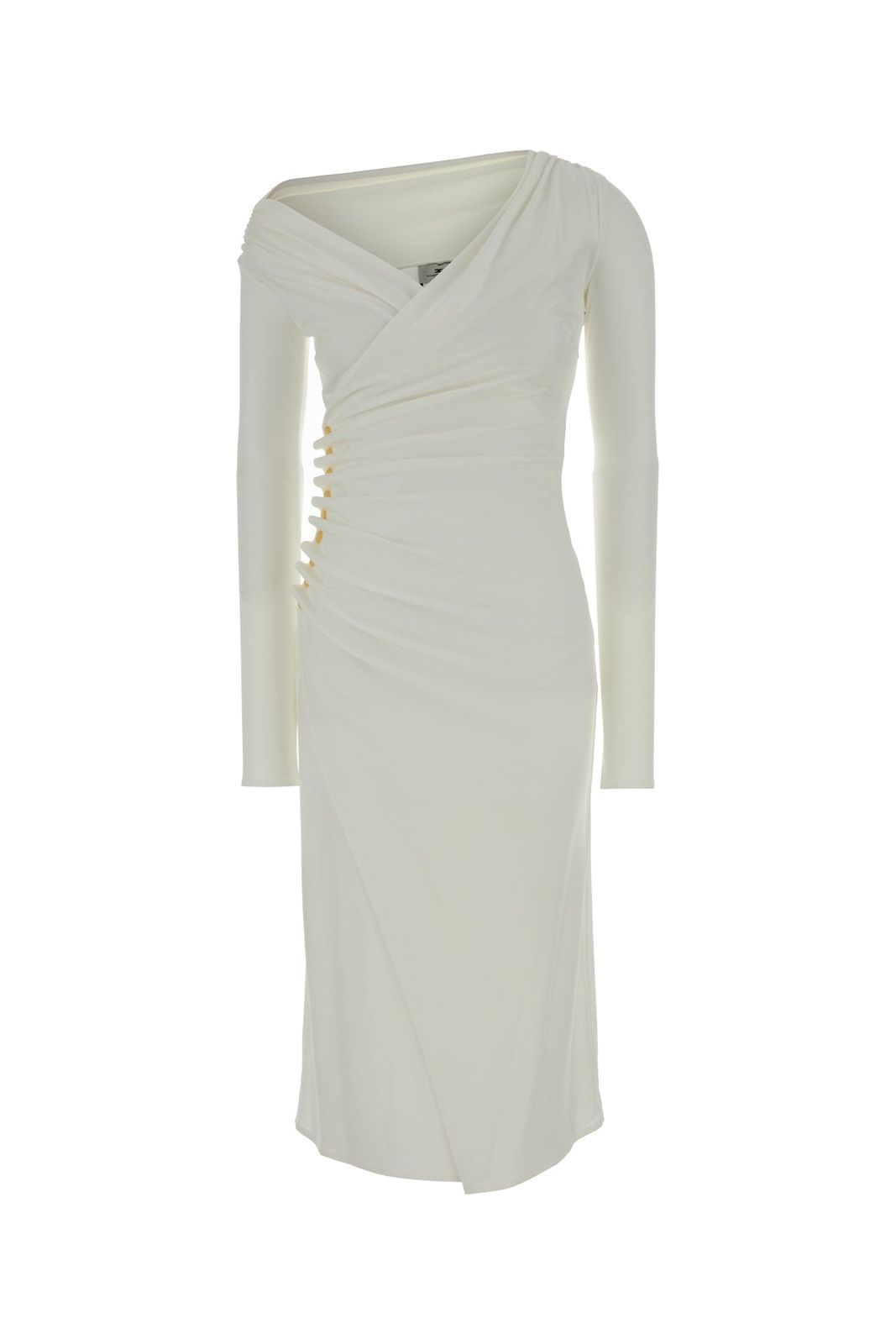 【新品・最安値】Elisabetta Franchi Abito midi scollo v AVORIO 正規品 その他