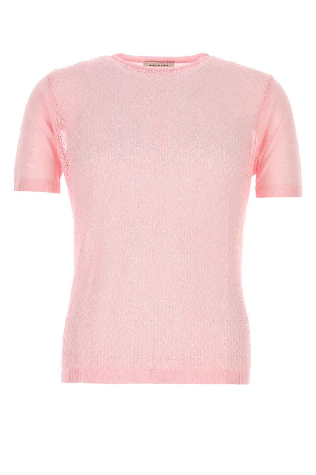 【新品・最安値】Ernest W.baker Open knit viscose t-shirt PINK 正規品 Tシャツ