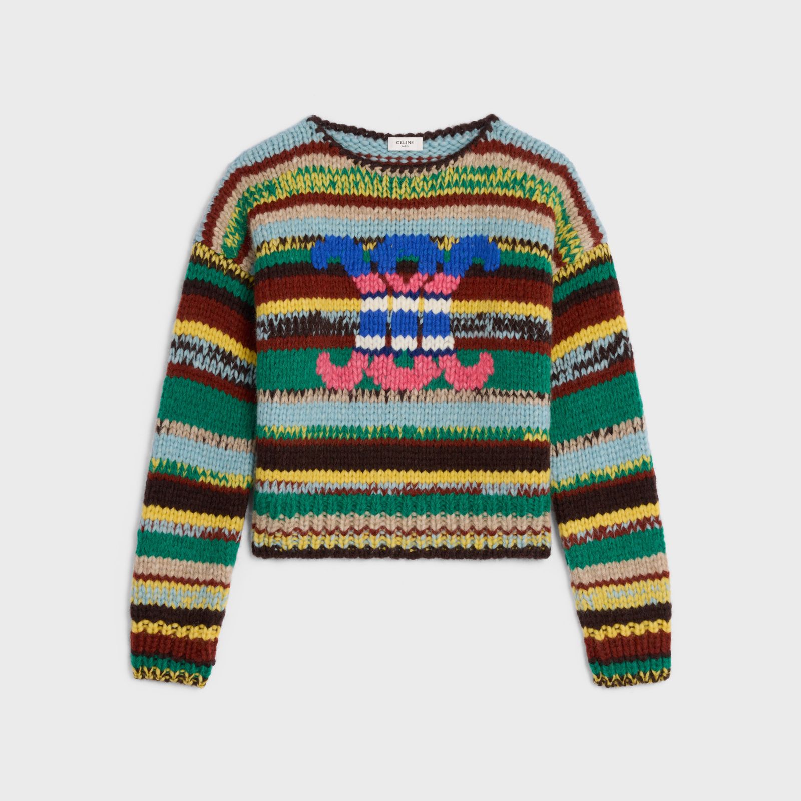 【新品・最安値】Celine Crewneck sweater GREENMULTICOLOR 正規品 その他