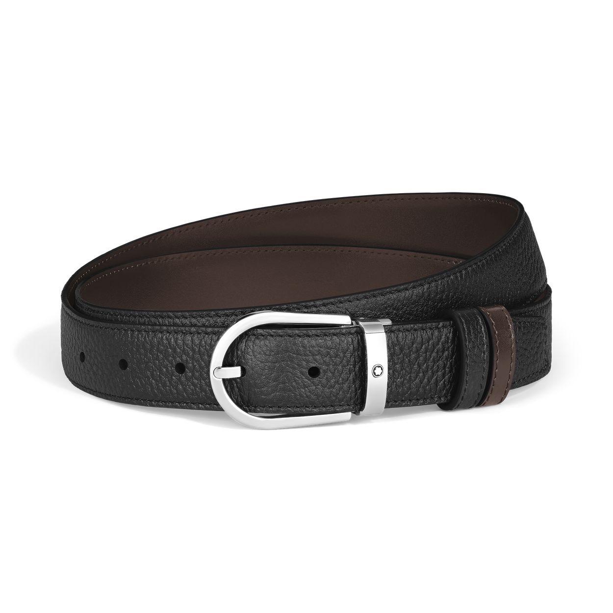 【新品・最安値】Montblanc Horseshoe buckle black/ebony 30mm reversible leath 000 正規品 ベルト