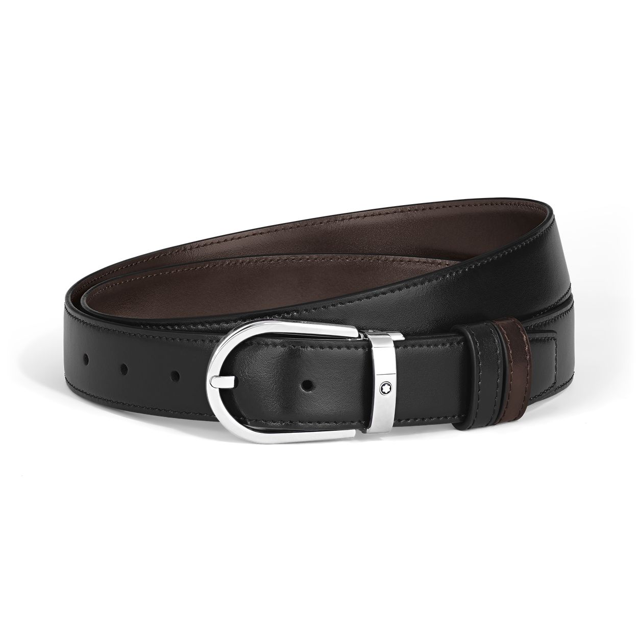 【新品・最安値】Montblanc Horseshoe buckle black/ebony 30mm reversible leath 000 正規品 ベルト