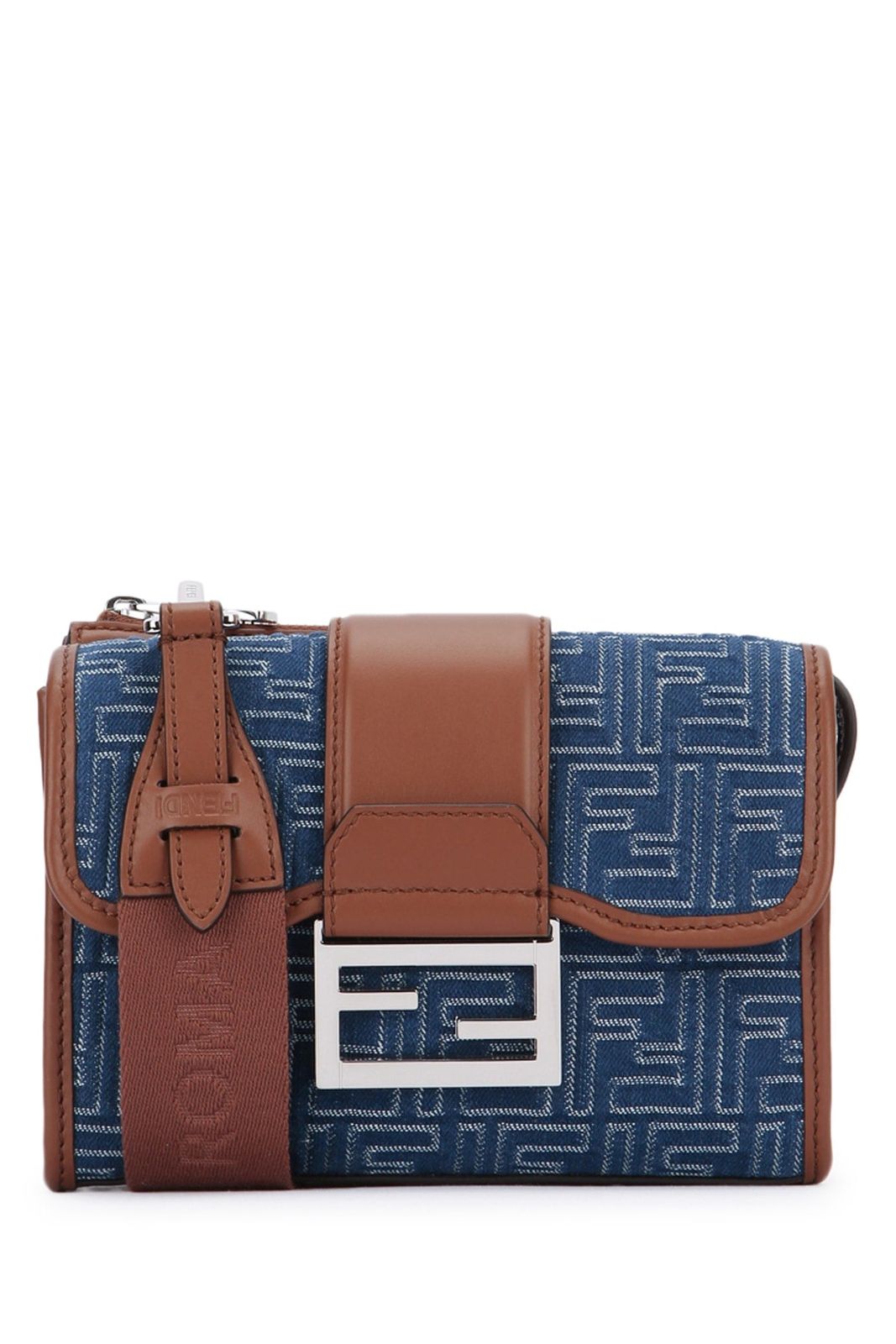 【新品・最安値】Fendi Baguette double denim ff/denim STONE+DARK NUT+P 正規品 ハンドバッグ 133,850円