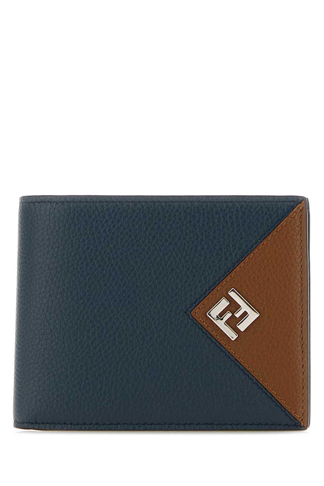 【新品・最安値】Fendi Bifold wallet w/ coin BLUE BROWN 正規品 三つ折り財布