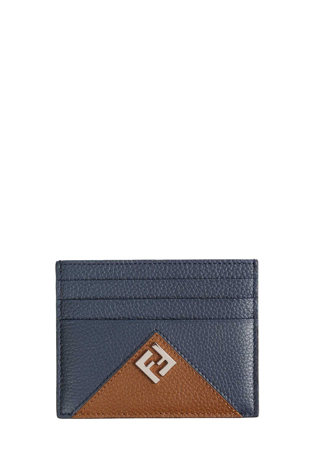 【新品・最安値】Fendi Card holder BLUE BROWN 正規品 三つ折り財布