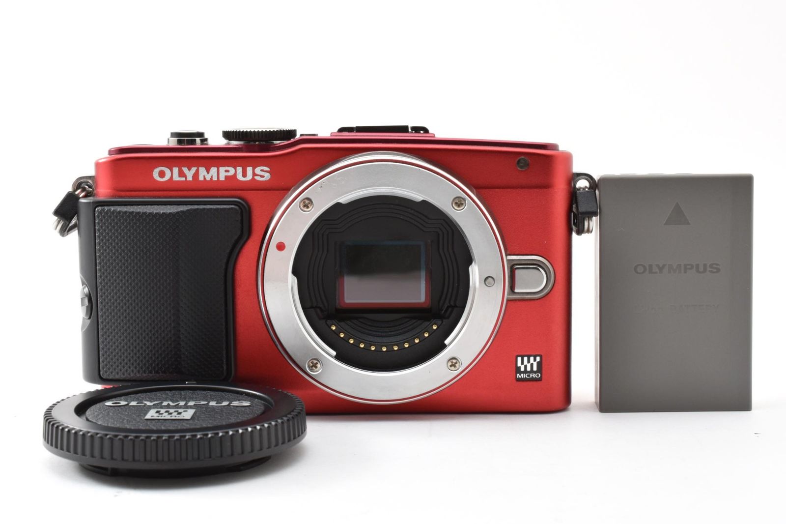 実用品 Olympus オリンパス E-PL6 赤 レッド ボディ ミラーレス一眼カメラ シャッター数1346枚と極小 #4402-1