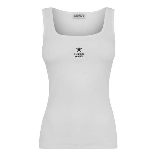 ゲス レディース トップス タンクトップ Guess Star Tank Ld00 Pure White ホワイト