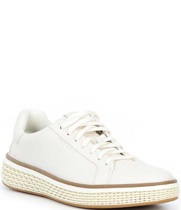 コールハーン メンズ シューズ スニーカー レザー Cole Haan Mens GrandPro Court SKYWEAVE Leather Sneakers IvoryIvoryIvory アイ