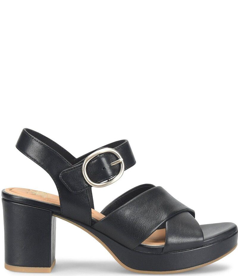 ソフト レディース シューズ サンダル プラットフォーム レザー Sofft Lizzie Leather Platform Dress Sandals Black ブラック