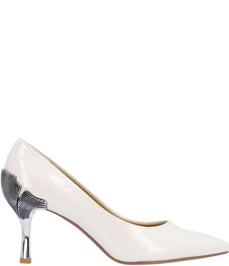 ジェイレニー レディース シューズ ヒール J Renee Tacy Patent Pumps White ホワイト