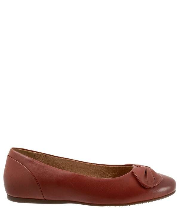 ソフトウォーク レディース シューズ パンプス レザー SoftWalk Sofia Leather Bow Flats Rust ラスト