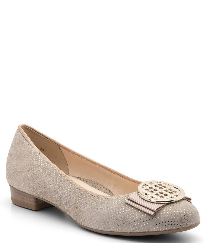 アラ レディース シューズ パンプス スエード ara Bambi Pin Dot Suede Ornament Bow Ballet Flats Sand Pin Dot Suede サンド